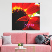Red Gerber Daisy Closeup Foto Bold Modern Inspirie Leinwanddruck (Insitu (Wohnzimmer))