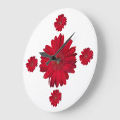 Red Gerber Daisy Fotografs Große Wanduhr (Winkel)