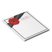 Red Gerber Daisy Ribbon Personalisiert Notepad Notizblock (angewinkelt)