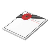 Red Gerber Daisy Ribbon Personalisiert Notepad Notizblock (Rotiert)