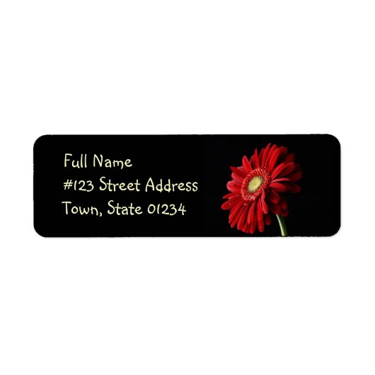 Red Gerber Daisy Rücksendeadresse (Vorne)