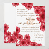 Red Gerber Daisy Wedding Einladungen (Vorne/Hinten)