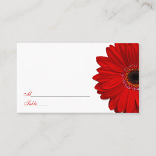 Red Gerber Daisy Wedding Platzkarten
