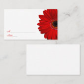 Red Gerber Daisy Wedding Platzkarten (Vorne/Hinten)