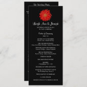 Red Gerber Daisy Wedding Programm (Vorne/Hinten)