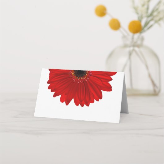Red Gerber Gerbera Daisy Wedding Platzkarte (Rückseite)