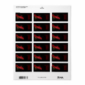Red Gerbera Blume Wedding Address Labels Adressaufkleber (Vorne)