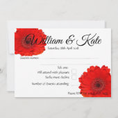 Red Gerbera Custom Double Side Wedding RSVP Karte (Rückseite)