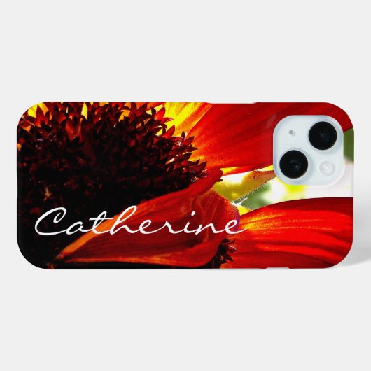 Red gerbera daisa Blume Foto Script individuelle N Case-Mate iPhone Hülle (Rückseite (Horizontal))