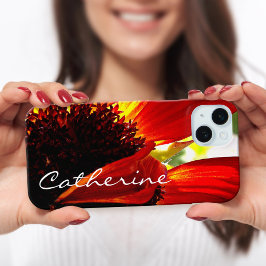 Red gerbera daisa Blume Foto Script individuelle N Case-Mate iPhone Hülle