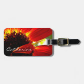 Red gerbera daisa Foto individuelle Name Skript mo Gepäckanhänger (Vorderseite horizontal)