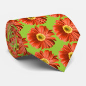 Red Gerbera Daisies Krawatte (Gerollt)