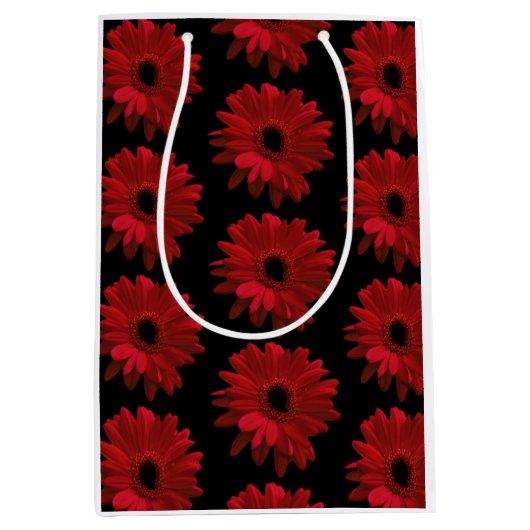 Red Gerbera Daisies Mittlere Geschenktüte (Vorderseite)