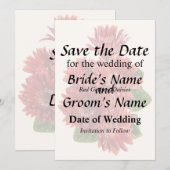 Red Gerbera Daisies Save The Date (Vorne/Hinten)