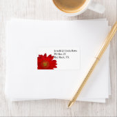 Red Gerbera Daisy Address Label Adressaufkleber (Insitu)