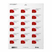 Red Gerbera Daisy Address Label Adressaufkleber (Vorne)