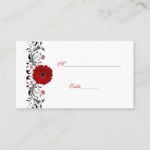 Red Gerbera Daisy Besondere Anlass Platzkarte