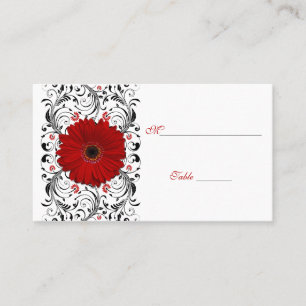 Red Gerbera Daisy Besondere Anlass Platzkarte
