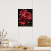 Red Gerbera Daisy Blume Art Print Poster (Küche)