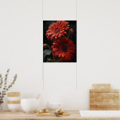 Red Gerbera Daisy Blume Art Print Poster (Küche)