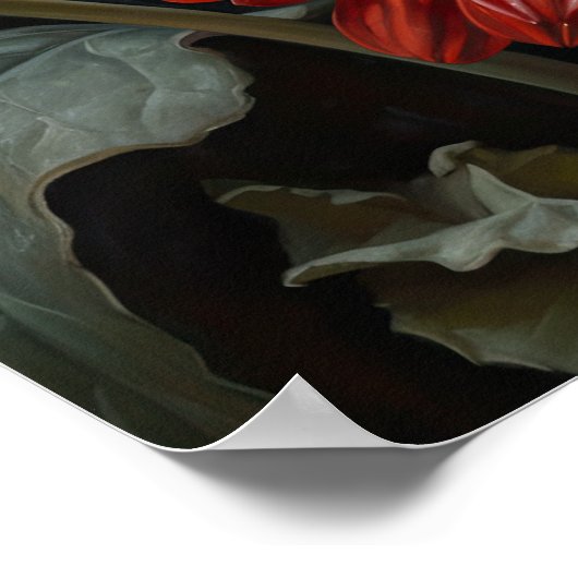 Red Gerbera Daisy Blume Art Print Poster (Ecke)