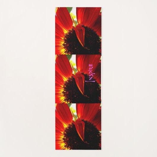 Red Gerbera Daisy Blume Foto Inspirierte Kalligraf Yogamatte (Vorderseite)