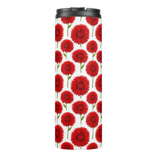 Red Gerbera Daisy Bouquet Thermosbecher (Rückseite)