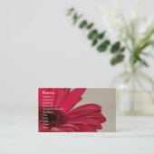 Red Gerbera Daisy Business Card Visitenkarte (Stehend Vorderseite)