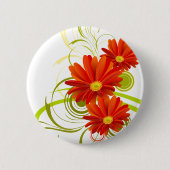 Red Gerbera Daisy Button (Vorderseite)