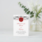 Red Gerbera Daisy Empfang Card Begleitkarte (Stehend Vorderseite)