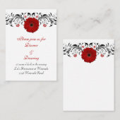 Red Gerbera Daisy Empfang Card Begleitkarte (Vorne/Hinten)