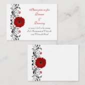 Red Gerbera Daisy Empfang Card Begleitkarte (Vorne/Hinten)