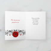 Red Gerbera Daisy Floral Foto Wedding Vielen Dank Dankeskarte (Innenseite)