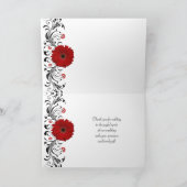 Red Gerbera Daisy Floral Wedding Danke-Card Dankeskarte (Innenseite)