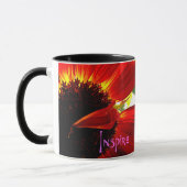 Red Gerbera Daisy Foto Inspirierte Quote Typografi Tasse (Links)