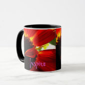 Red Gerbera Daisy Foto Inspirierte Quote Typografi Tasse (Vorderseite Links)
