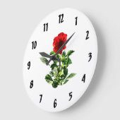 Red Gerbera Daisy Große Wanduhr (Winkel)