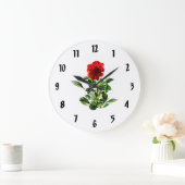 Red Gerbera Daisy Große Wanduhr (Zuhause)