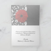 Red Gerbera Daisy Happy Anniversary Custom Card Karte (Innenseite)