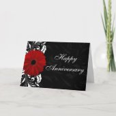 Red Gerbera Daisy Happy Anniversary Custom Card Karte (Vorderseite)