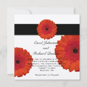 Red Gerbera Daisy Hochzeit Einladung (Vorderseite)