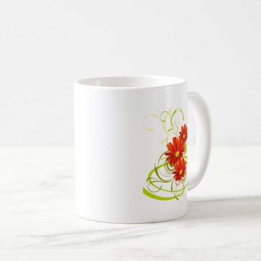Red Gerbera Daisy Kaffeetasse (VorderseiteRechts)