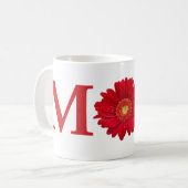 Red Gerbera Daisy Mama Kaffeetasse (Vorderseite Links)