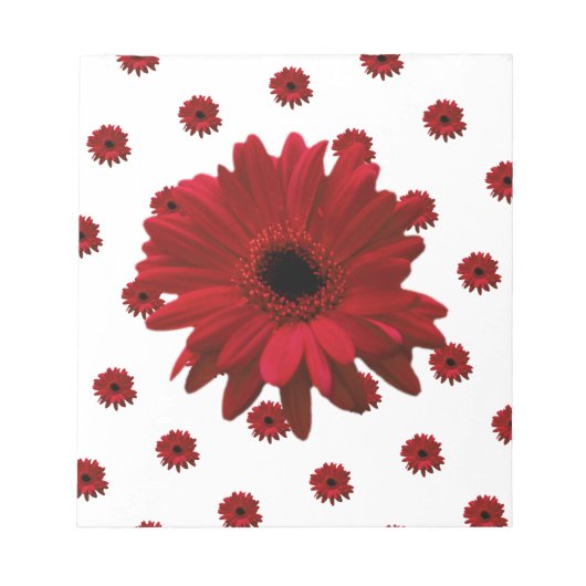 Red Gerbera Daisy Mother Day Notizblock (Vorderseite)