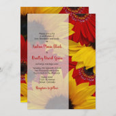Red Gerbera Daisy Sunflower Wedding Einladung (Vorne/Hinten)