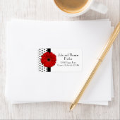 Red Gerbera Daisy Wedding Address Labels Adressaufkleber (Insitu)