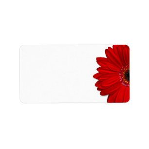 Red Gerbera Daisy Wedding Blank Address Label Adressaufkleber