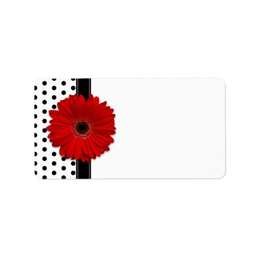 Red Gerbera Daisy Wedding Blank Address Labels Adressaufkleber (Vorne)