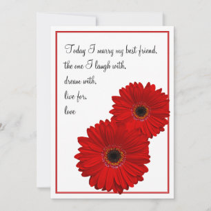 Red Gerbera Daisy Wedding Einladung