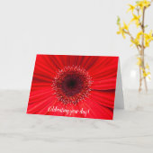 Red Gerbera Daisy zum Geburtstag Karte (Gelbe Blume)